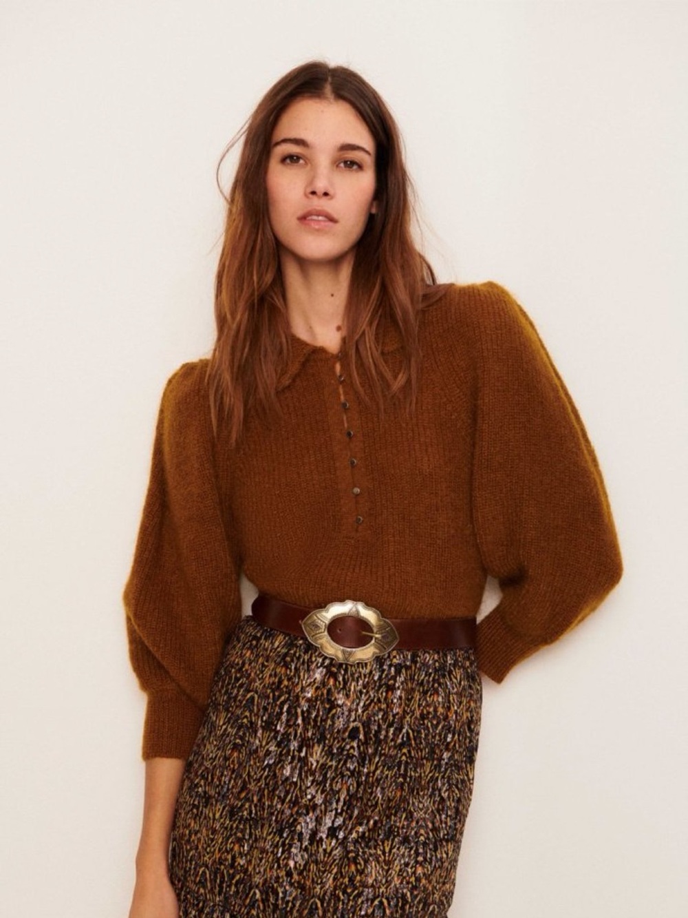 ba&sh Tilte Puff Sleeve Sweater Large